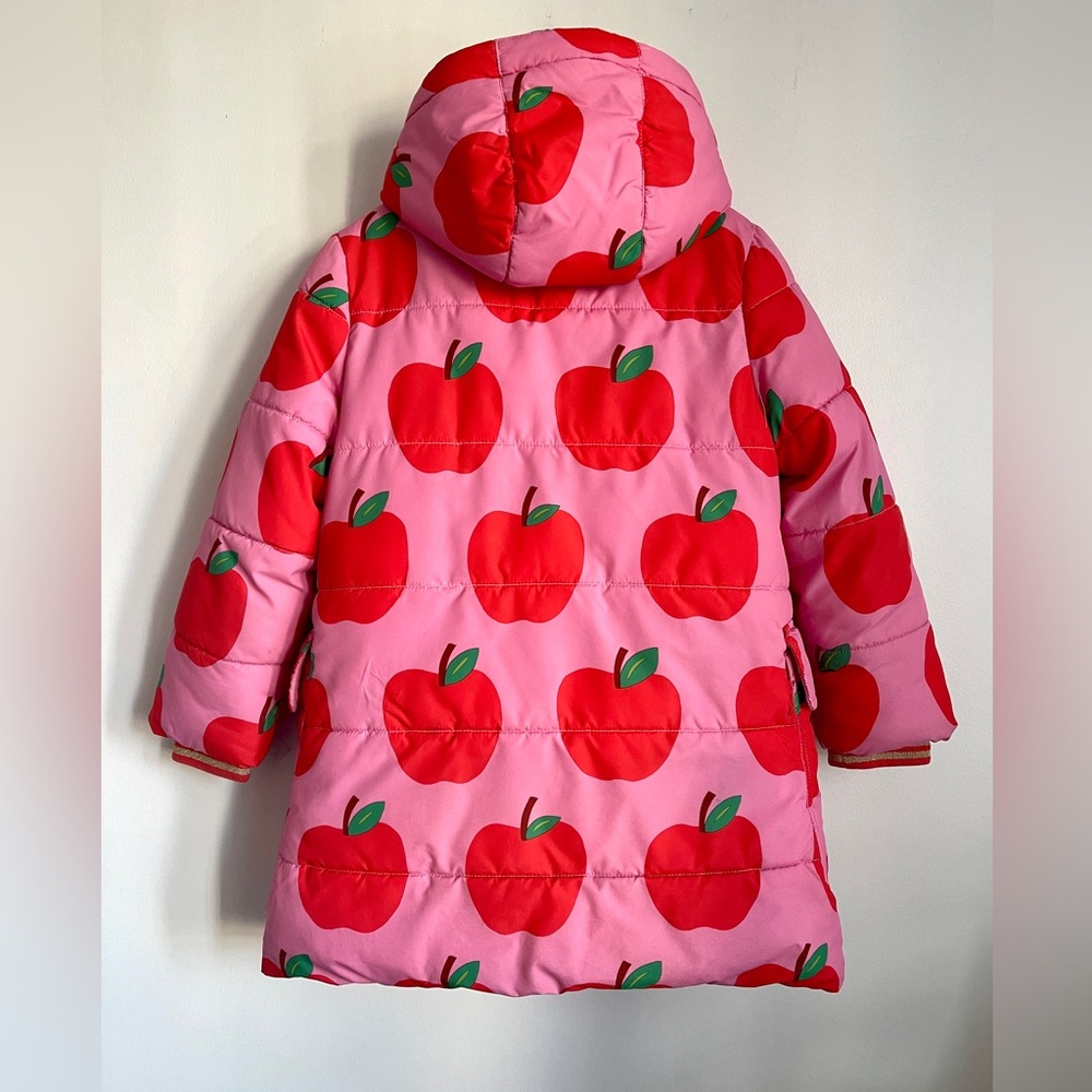 Size 4-5Y Boden Girl’s Apple Print Parka Coat - Picture 2 of 9